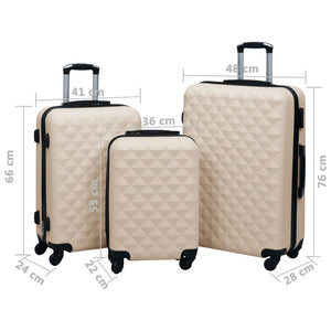 Goldenes ABS Trolley Set - 3-teilig