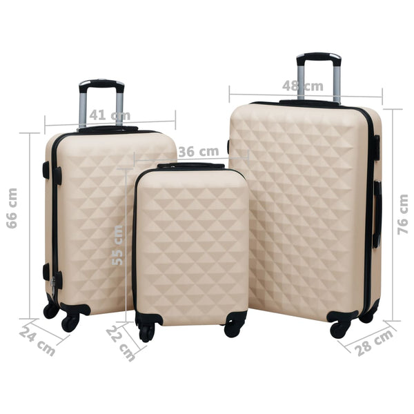 Goldenes ABS Trolley Set - 3-teilig