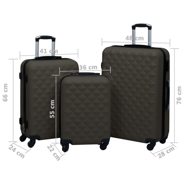 Hartschalen Trolley Set 3-teilig Anthrazit