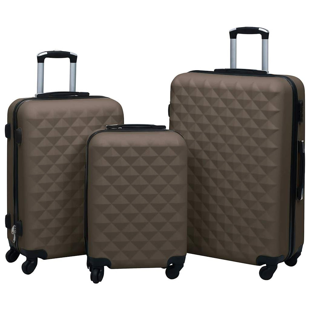 3-teiliges Hartschalen-Trolley-Set Braun ABS