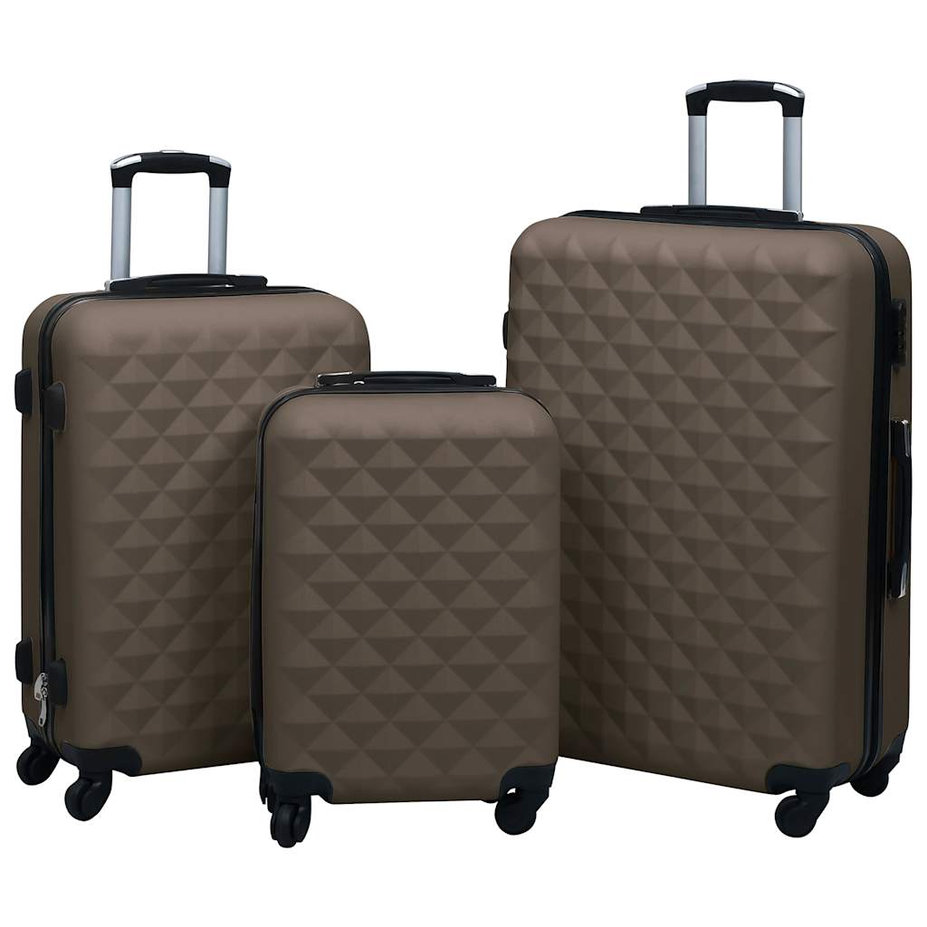 3-teiliges Hartschalen-Trolley-Set Braun ABS