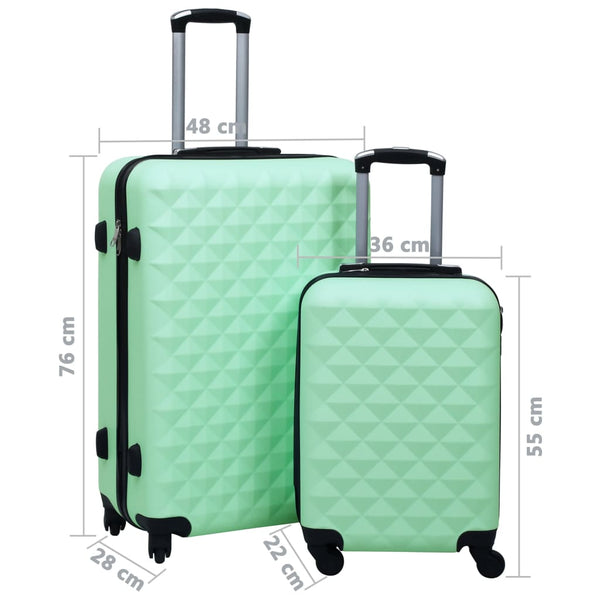 Mintgrünes Hartschalen-Trolley-Set - 2-teilig