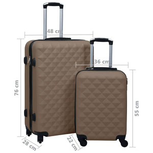 Hartschalen-Trolley-Set Braun ABS, 2-teilig