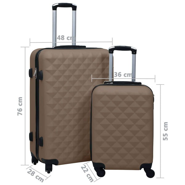 Hartschalen-Trolley-Set Braun ABS, 2-teilig