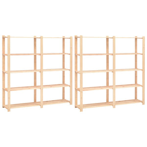 Lagerregale 5 Böden 2 Stk. 170x38x170cm Massivholz Kiefer 500kg