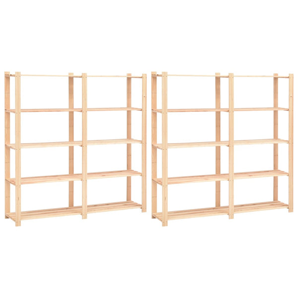 Lagerregale 5 Böden 2 Stk. 170x38x170cm Massivholz Kiefer 500kg
