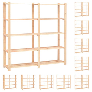 Lagerregale 5 Böden 10 Stk 170x38x170cm Massivholz Kiefer 500kg