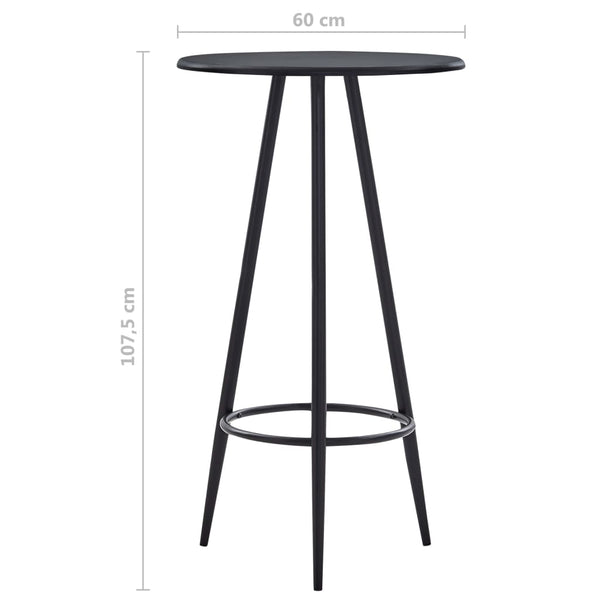 3-tlg. Bar-Set Stoff Schwarz