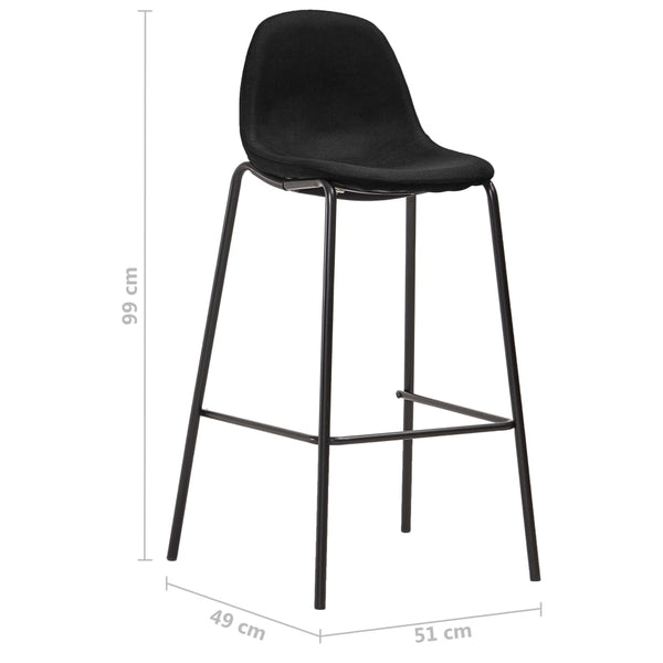 3-tlg. Bar-Set Stoff Schwarz