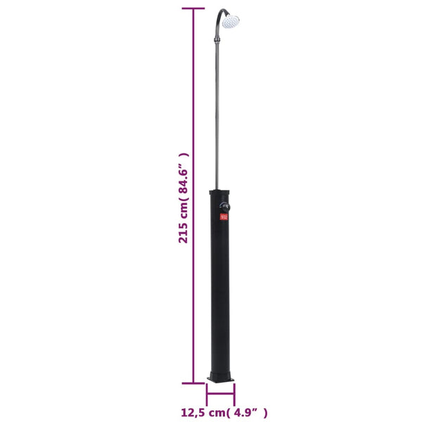 Solar-Pooldusche Schwarz 215cm 8L