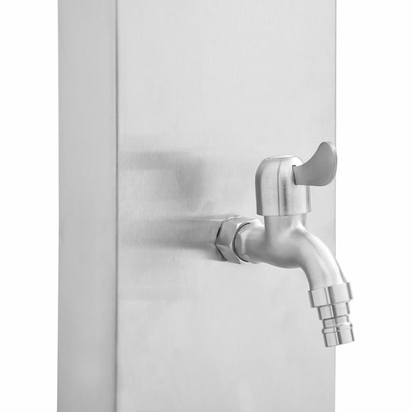 Gartendusche mit Bodenelement WPC Edelstahl
