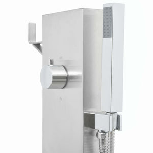 Gartendusche mit Bodenelement WPC Edelstahl
