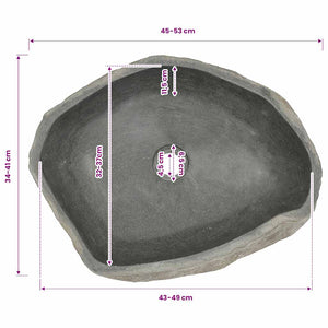 Waschbecken Flussstein Oval (45-53)x(34-41) cm