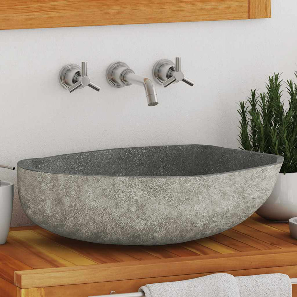 Waschbecken Flussstein Oval (45-53)x(34-41) cm