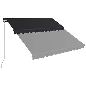Markise Manuell Einziehbar mit LED 300x250 cm Anthrazit