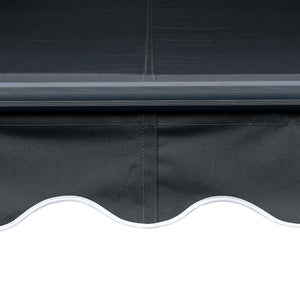 Markise Manuell Einziehbar mit LED 450x300 cm Anthrazit