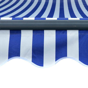 Markise mit Windsensor & LED 500x300cm Blau und Weiß