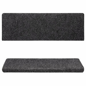 Stufenmatten Selbstklebend 15 Stk. 65x21x4 cm Dunkelgrau Rechteckiger Rand