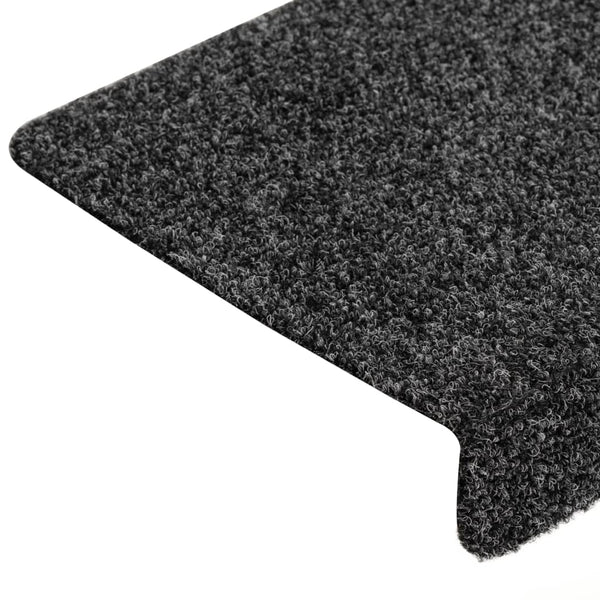 Stufenmatten Selbstklebend 15 Stk. 65x21x4 cm Dunkelgrau Rechteckiger Rand