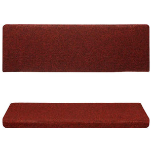 Stufenmatten Selbstklebend 15 Stk. 65x21x4 cm Bordeauxrot Rechteckiger Rand
