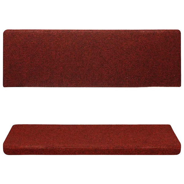 Stufenmatten Selbstklebend 15 Stk. 65x21x4 cm Bordeauxrot Rechteckiger Rand