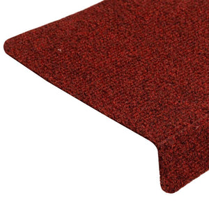 Stufenmatten Selbstklebend 15 Stk. 65x21x4 cm Bordeauxrot Rechteckiger Rand