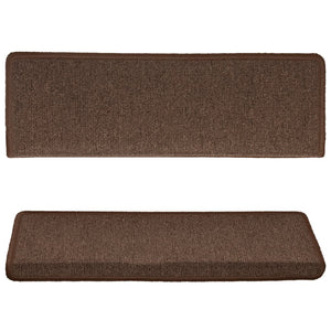 Stufenmatten 15 Stk. 65x21x4 cm Braun Rechteckiger Rand