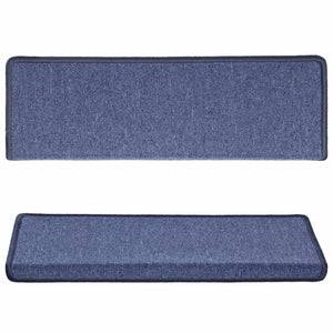 Stufenmatten 15 Stk. 65x21x4 cm Blau Rechteckiger Rand