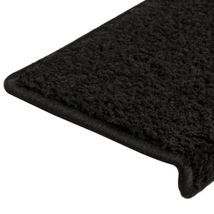 Stufenmatten 15 Stk. 65x21x4 cm Schwarz Rechteckiger Rand
