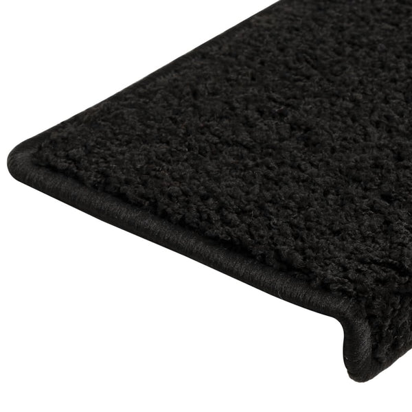 Stufenmatten 15 Stk. 65x21x4 cm Schwarz Rechteckiger Rand