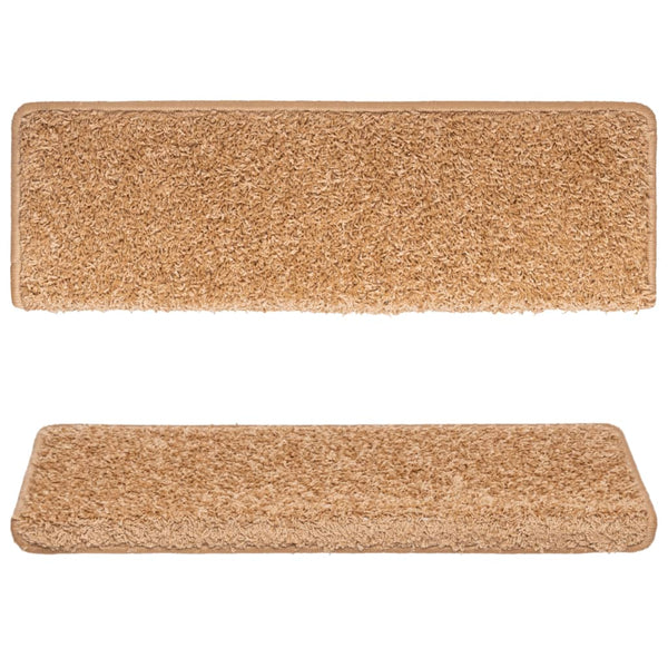 Stufenmatten 15 Stk. 65x21x4 cm Beige Rechteckiger Rand