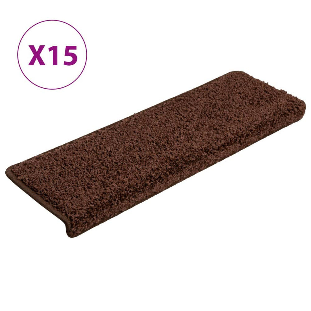 Stufenmatten 15 Stk. 65x21x4 cm Braun Rechteckiger Rand