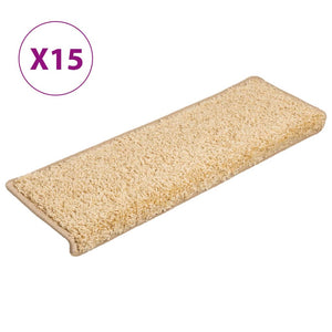 Stufenmatten 15 Stk. 65x21x4 cm Creme Rechteckiger Rand