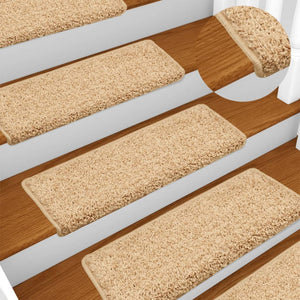 Stufenmatten 15 Stk. 65x21x4 cm Creme Rechteckiger Rand