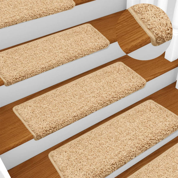 Stufenmatten 15 Stk. 65x21x4 cm Creme Rechteckiger Rand