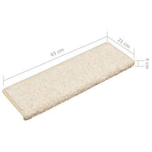 Stufenmatten 15 Stk. 65x21x4 cm Weiß Rechteckiger Rand