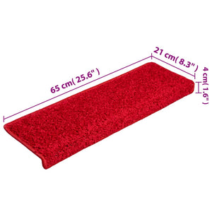 Stufenmatten 15 Stk. 65x21x4 cm Rot Rechteckiger Rand