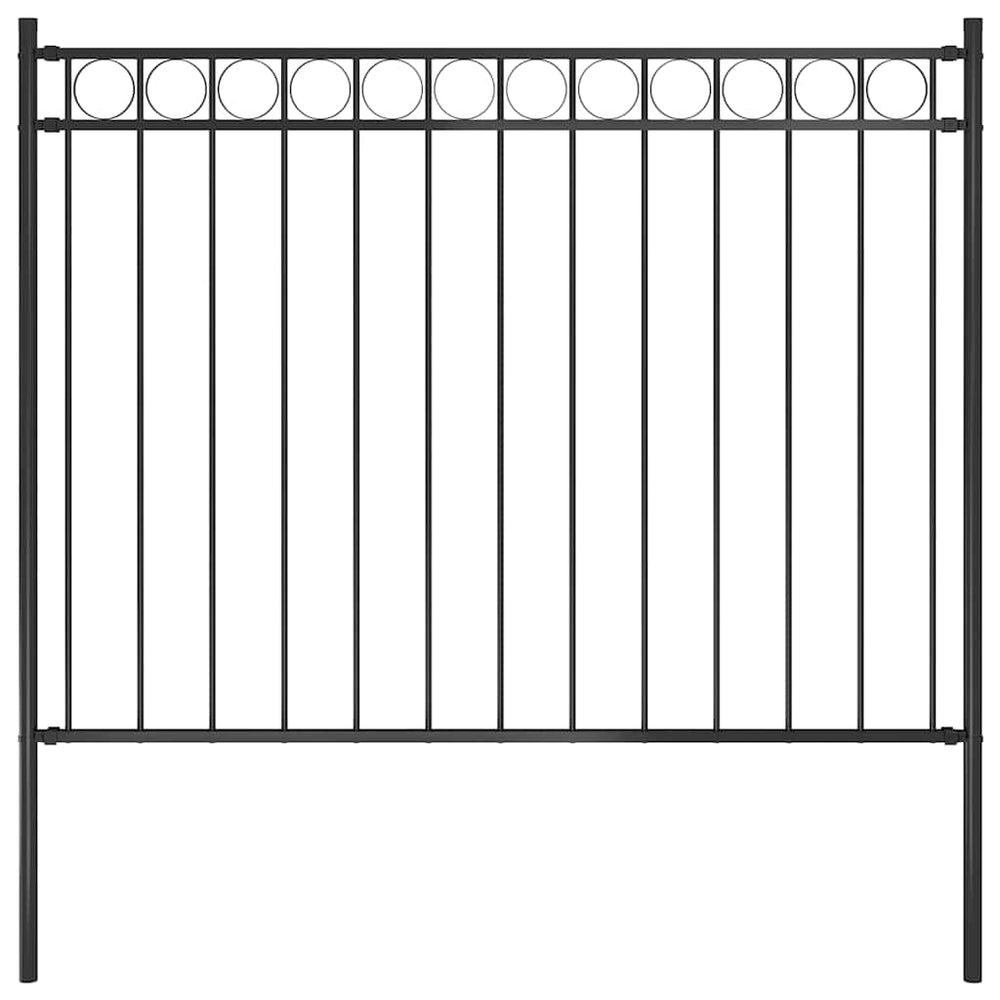 Gartenzaun ASSEN Stahl 1,7 x 1 m Schwarz
