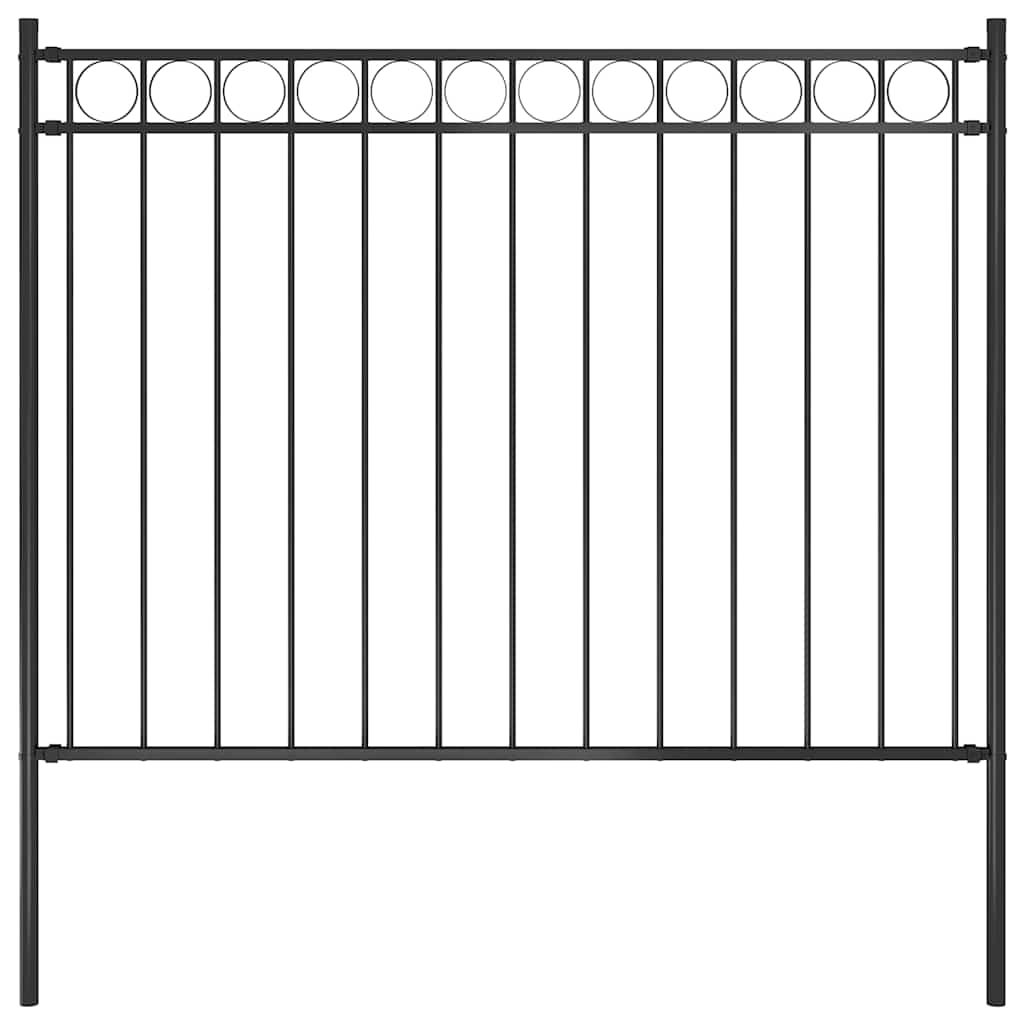 Gartenzaun ASSEN Stahl 1,7 x 1 m Schwarz