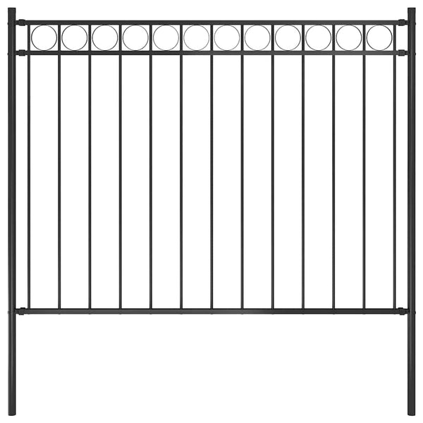 Gartenzaun ASSEN Stahl 1,7 x 1 m Schwarz