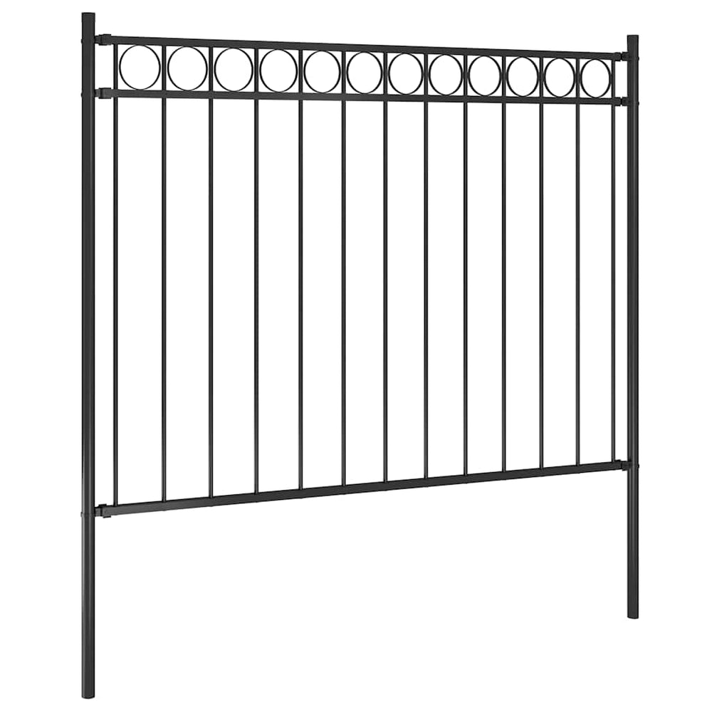 Gartenzaun ASSEN Stahl 1,7 x 1 m Schwarz