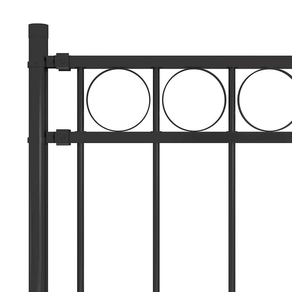 Gartenzaun ASSEN Stahl 1,7 x 1 m Schwarz