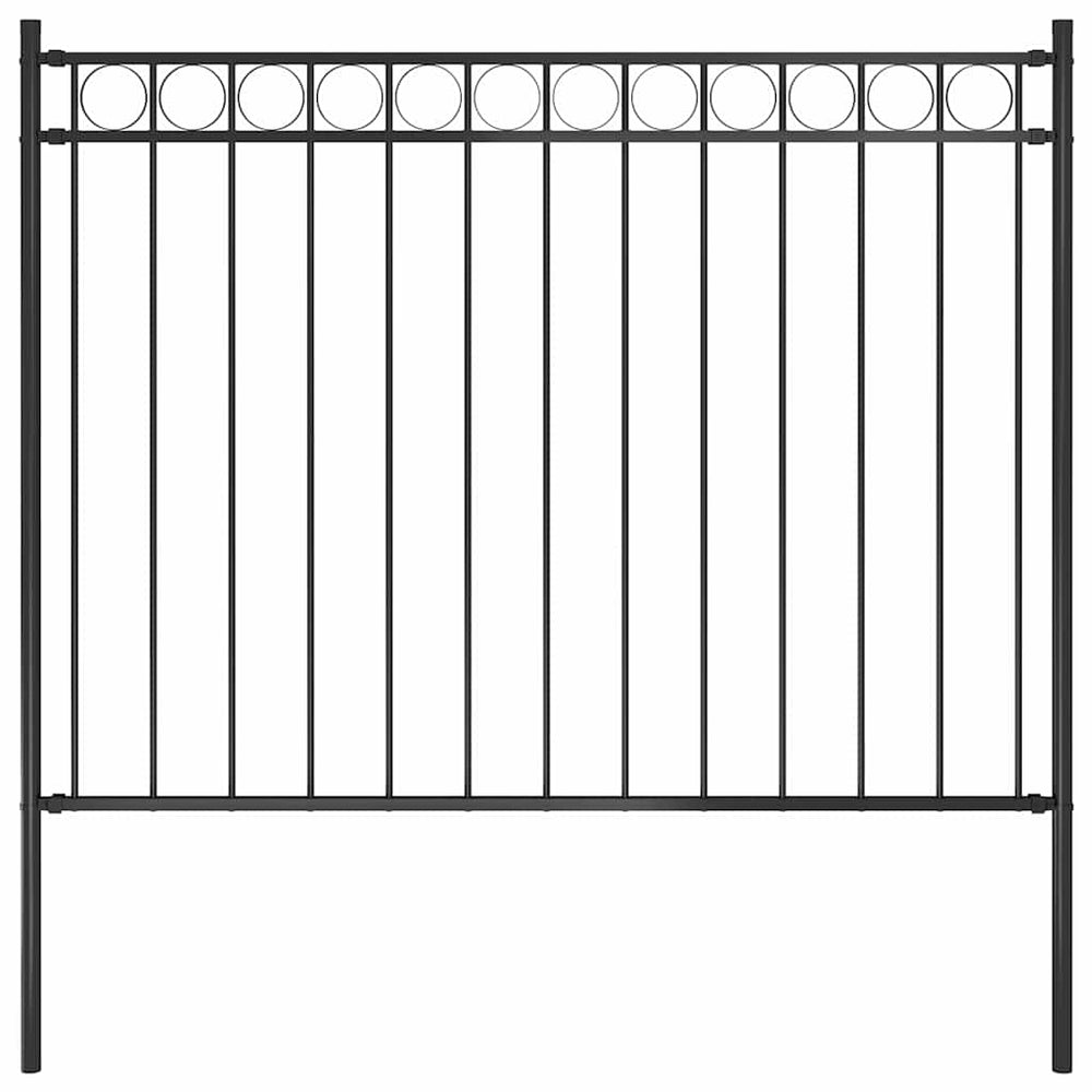 Gartenzaun ASSEN Stahl 1,7 x 1,2 m Schwarz