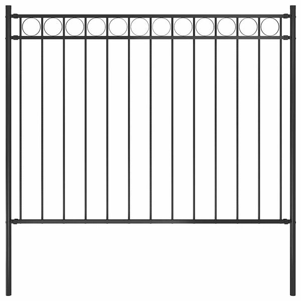 Gartenzaun ASSEN Stahl 1,7 x 1,2 m Schwarz