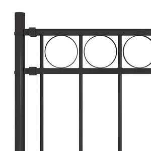 Gartenzaun ASSEN Stahl 1,7 x 1,2 m Schwarz