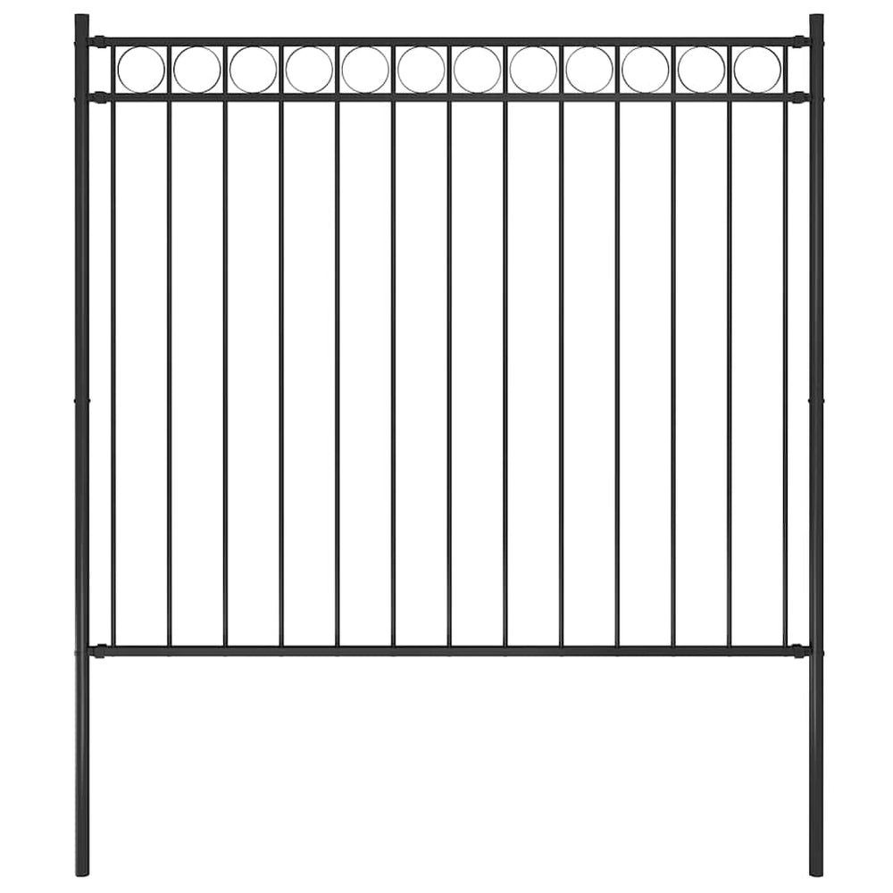 Gartenzaun ASSEN Stahl 1,7 x 1,5 m Schwarz