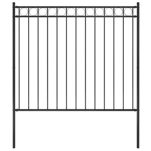 Gartenzaun ASSEN Stahl 1,7 x 1,5 m Schwarz