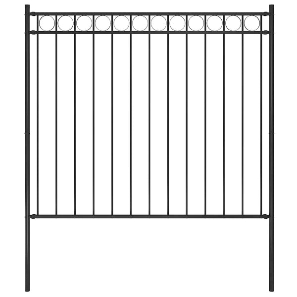 Gartenzaun ASSEN Stahl 1,7 x 1,5 m Schwarz
