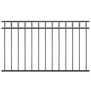 Zaunelement ASSEN Stahl 1,7 x 0,8 m Schwarz