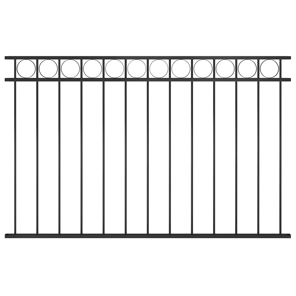 Zaunelement ASSEN Stahl 1,7 x 1 m Schwarz